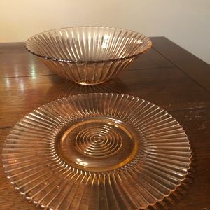 Vintage Pink Serving Dishes